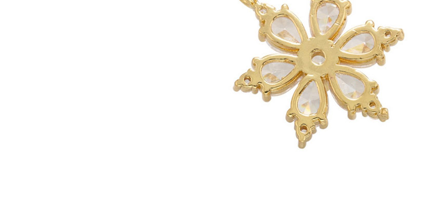 Fashion White Gold Copper Inlaid Zirconium Snowflake Diy Accessories,Jewelry Findings & Components