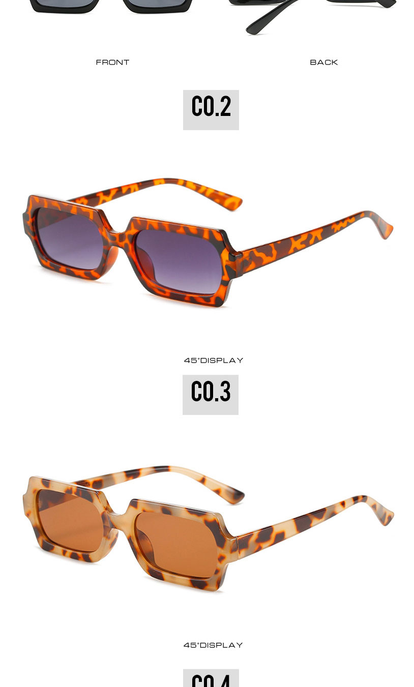 Fashion Leopard Frame Tea Slices Polygon Small Frame Sunglasses,Women Sunglasses