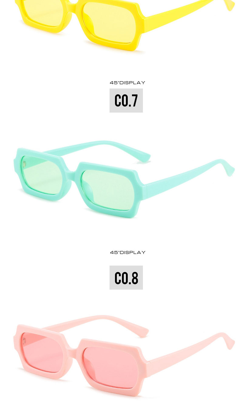 Fashion Rice White Frame Light Tea Slices Polygon Small Frame Sunglasses,Women Sunglasses