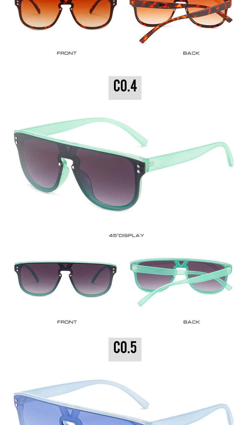 Fashion Green Frame Double Gray Sheet One-piece Large Frame Sunglasses,Women Sunglasses