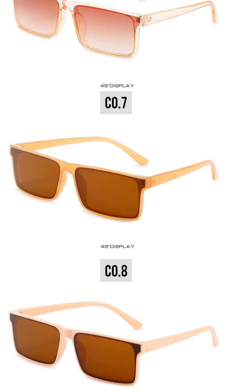 Fashion Rice White Frame Light Tea Slices Rectangular Small Frame Sunglasses,Women Sunglasses