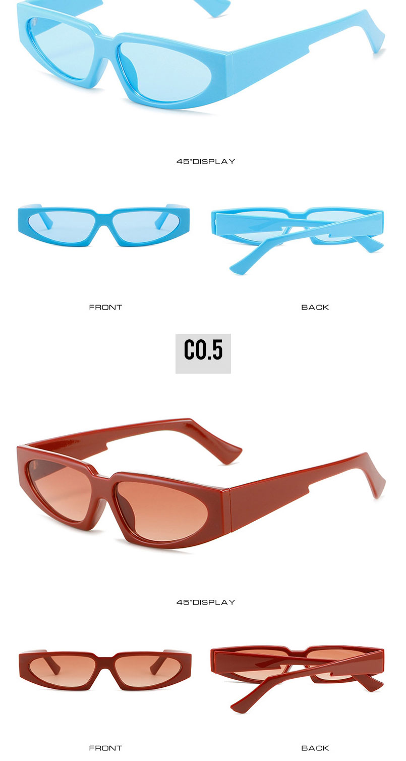 Fashion Orange Frame Powder Flakes Triangle Narrow Frame Sunglasses,Women Sunglasses