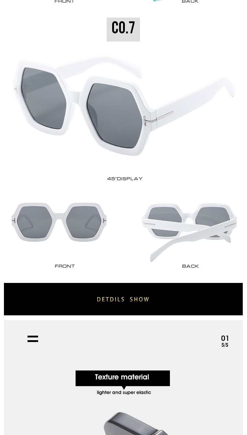 Fashion Tea Box Double Tea Slices T-shaped Polygonal Sunglasses,Women Sunglasses