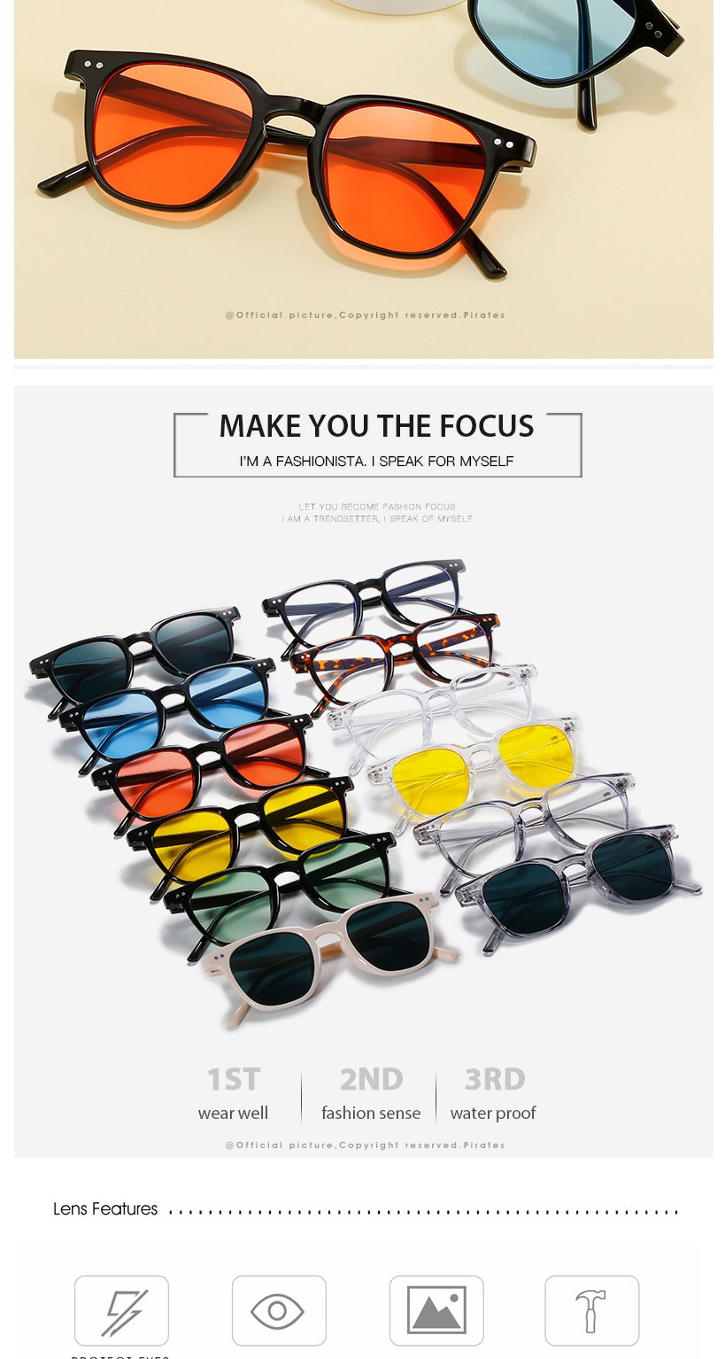 Fashion Transparent Gray Frame Big Frame Rice Nail Sunglasses,Women Sunglasses
