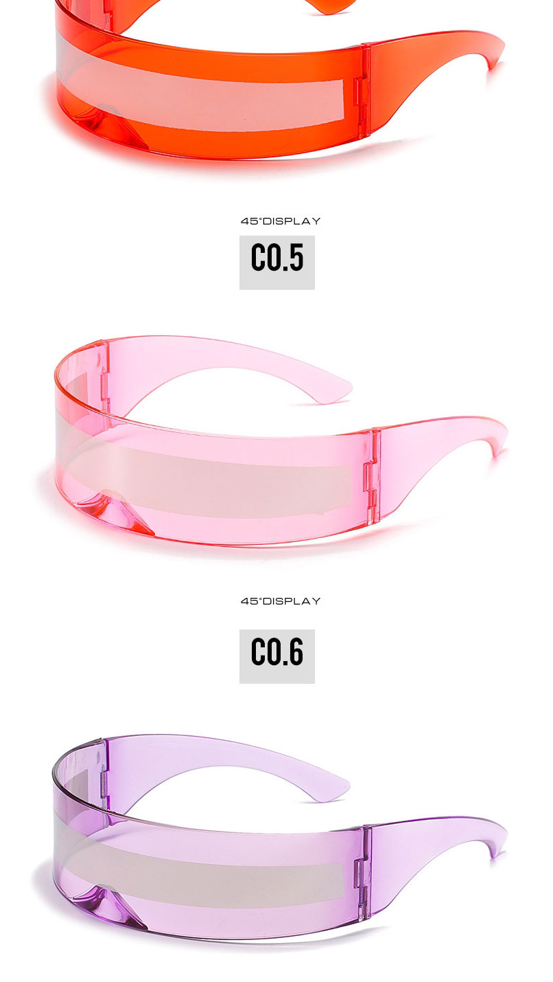 Fashion Pink Frame White Mercury One-piece Wide-rim Sunglasses,Women Sunglasses