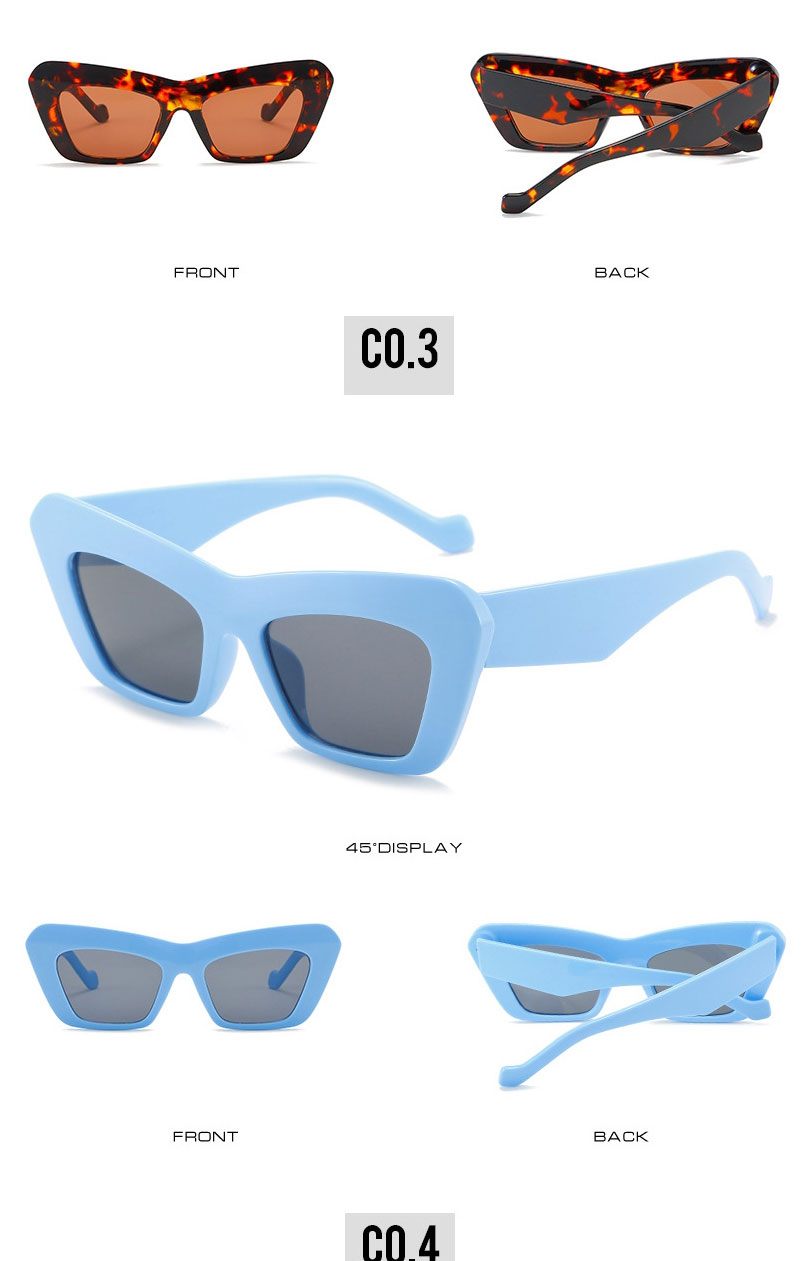 Fashion Jelly Blue Frame Gray Piece Triangle Cat Eye Sunglasses,Women Sunglasses