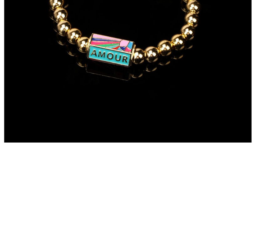 Fashion C Copper Drop Oil Letter Beaded Bracelet,Bracelets