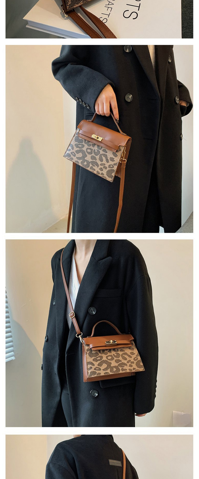 Fashion Brown Leopard Print Large Capacity Crossbody Bag,Shoulder bags