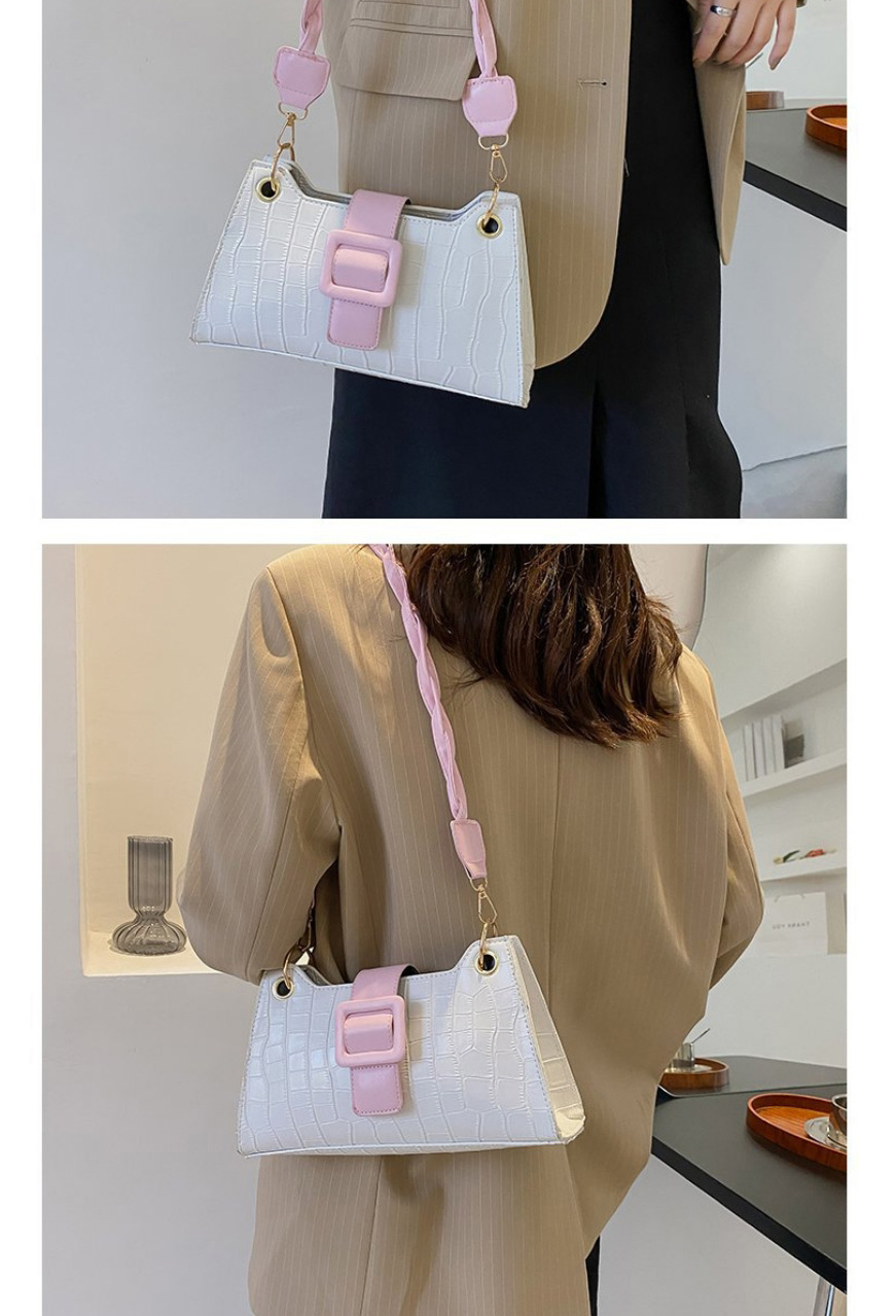 Fashion Brown Pu Stone Grain Belt Buckle Messenger Bag,Shoulder bags