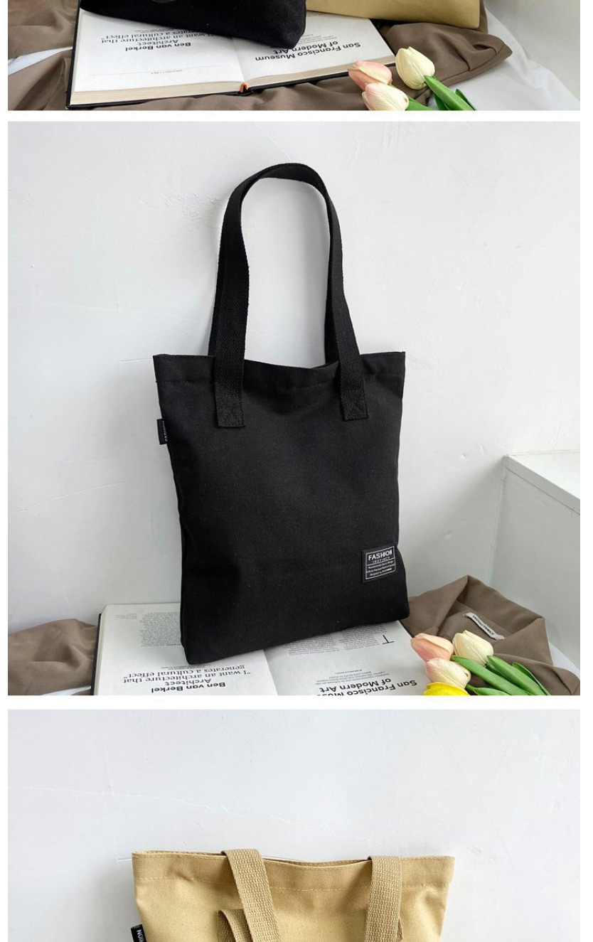 Fashion Black Canvas Large-capacity Patch Shoulder Bag,Messenger bags