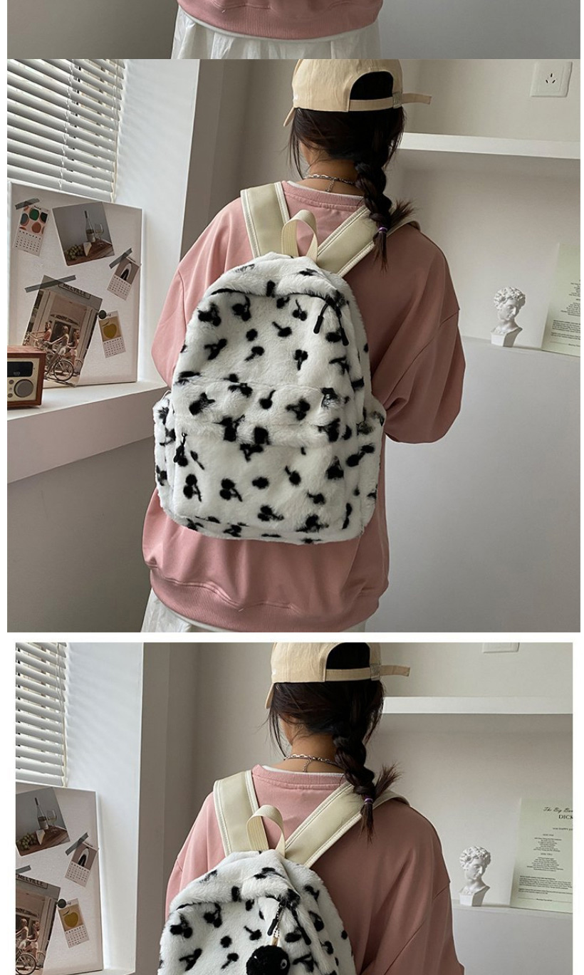 Fashion Black+hanger Plush Print Backpack,Backpack