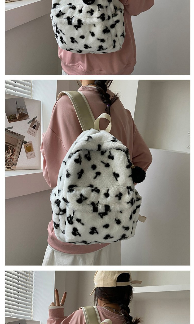 Fashion Black+hanger Plush Print Backpack,Backpack