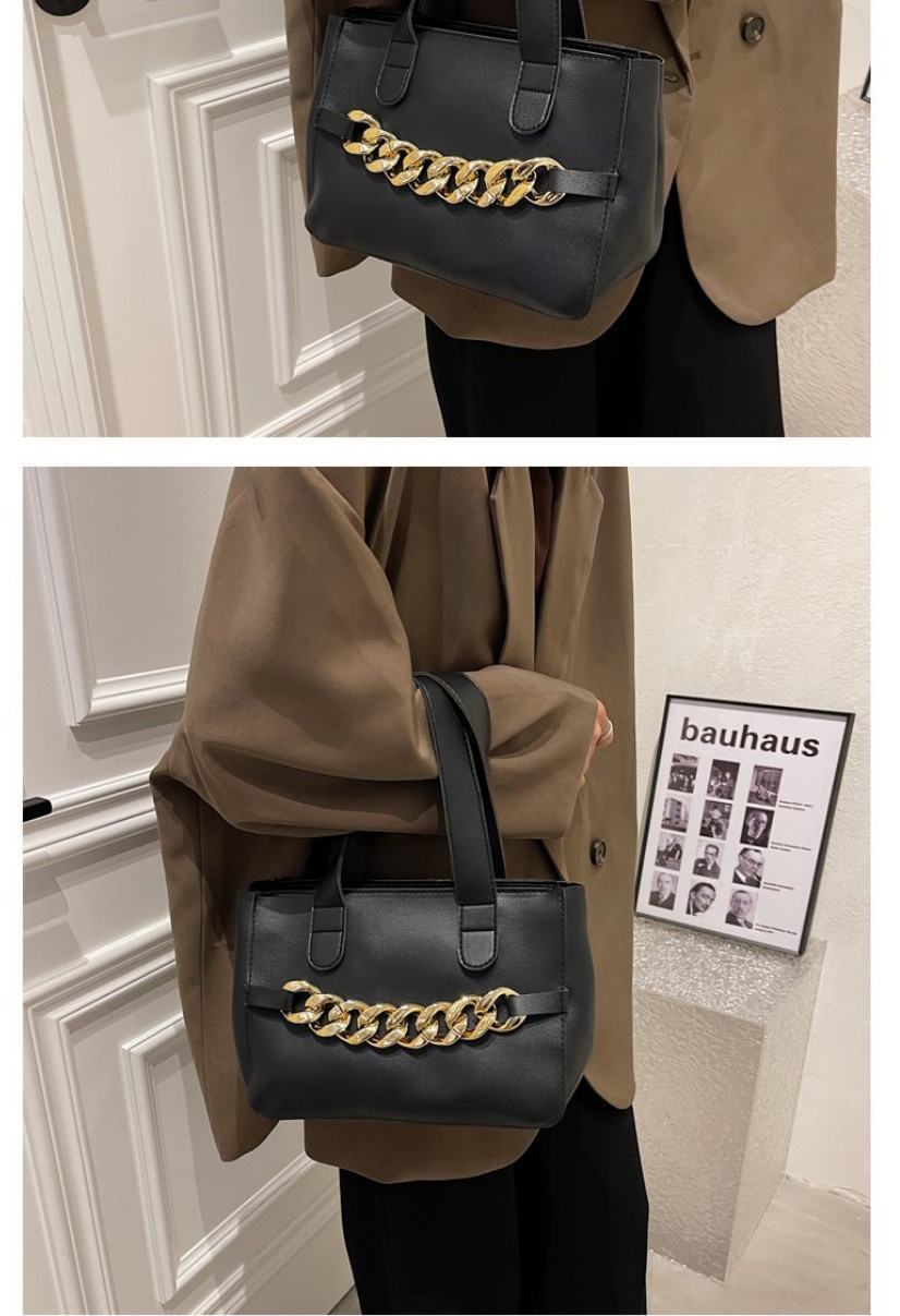 Fashion Black Pu Chain Large Capacity Handbag,Handbags