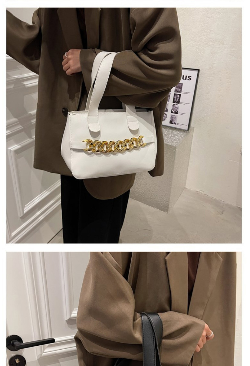 Fashion Khaki Pu Chain Large Capacity Handbag,Handbags