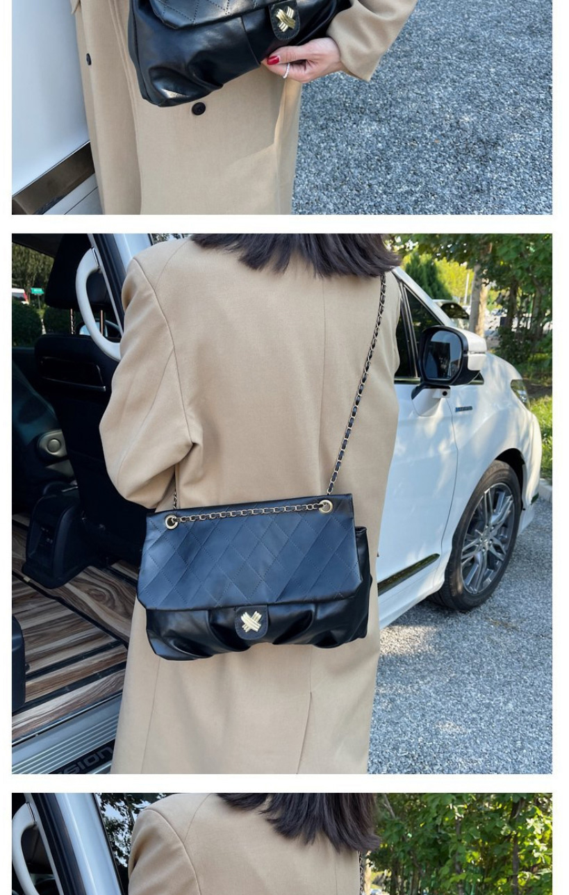 Fashion Grey Lingge Chain Crossbody Stray Bag,Shoulder bags