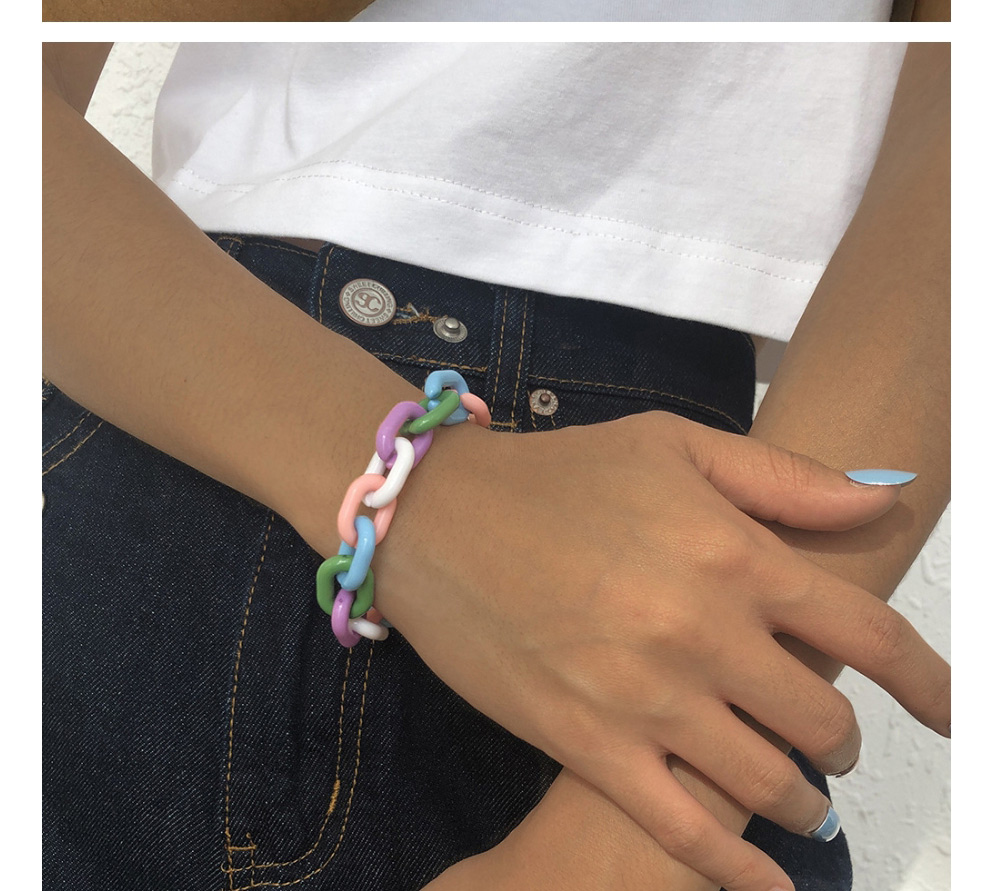 Fashion Color Acrylic Resin Chain Bracelet,Fashion Bracelets