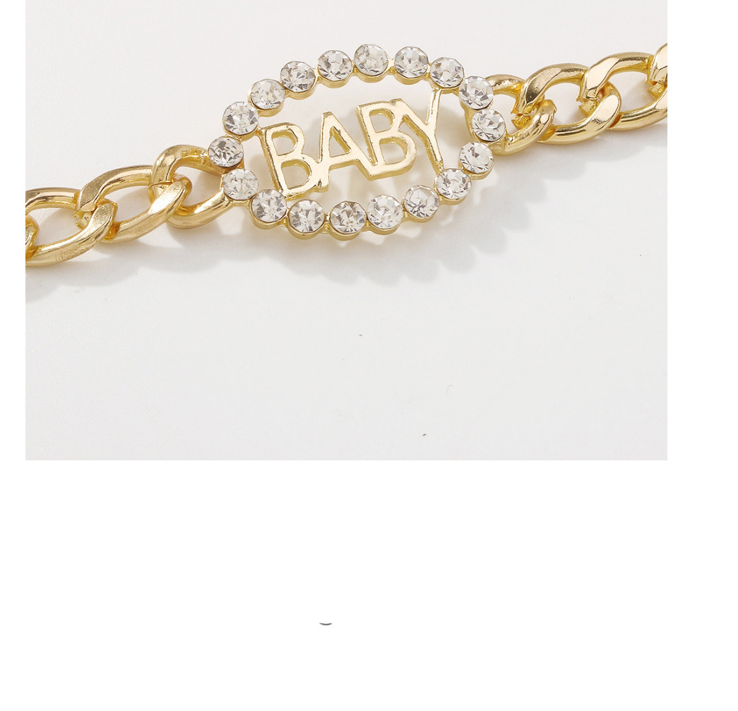 Fashion Gold Alloy Diamond Letter Chain Necklace,Chains