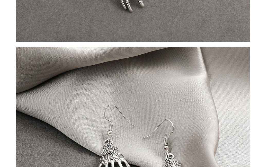 Fashion Silver Halloween Hand Bone Earrings,Drop Earrings