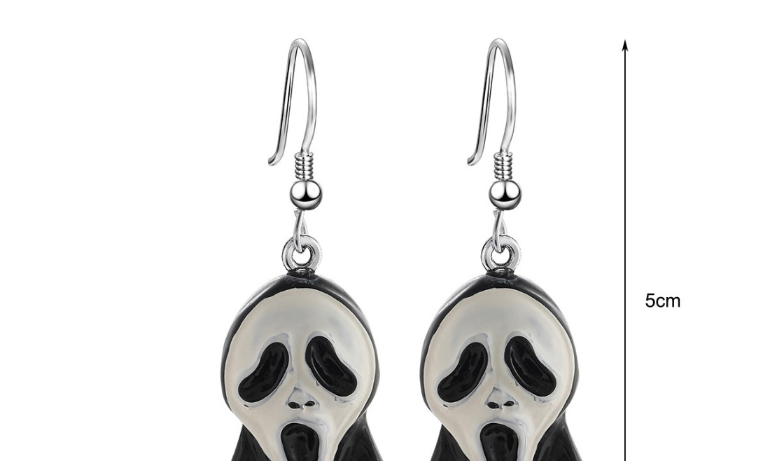 Fashion Silver Halloween Ghost Skull Earrings,Drop Earrings