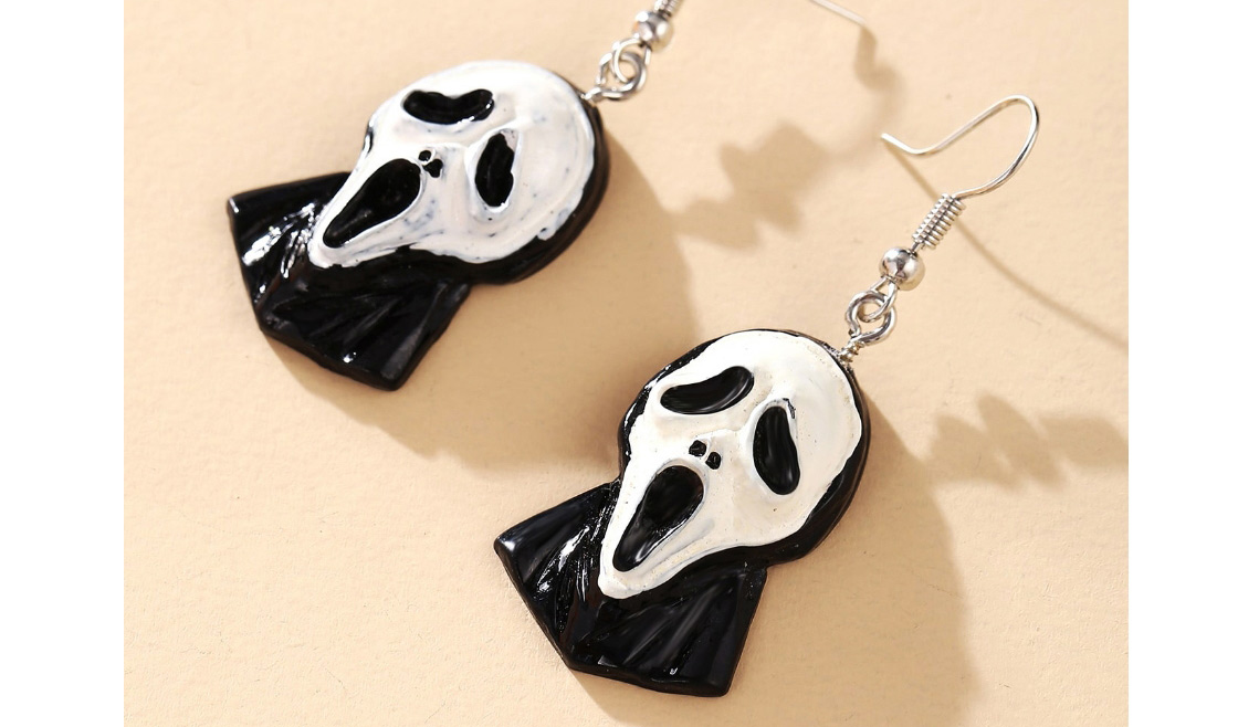 Fashion Silver Halloween Ghost Skull Earrings,Drop Earrings