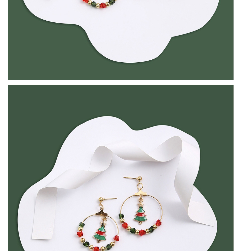 Fashion 5# Christmas Geometric Sock Christmas Tree Bell Ear Ring,Hoop Earrings