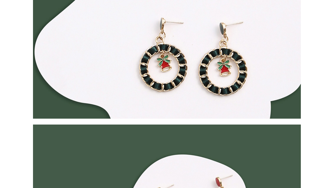 Fashion 1# Metal Ring Christmas Bell Christmas Tree Earrings,Stud Earrings