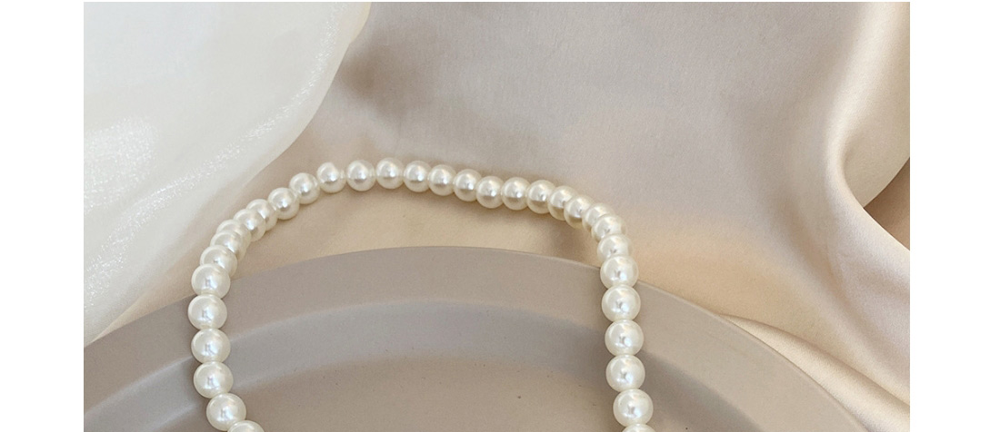 Fashion White Alloy Diamond Love Pearl Beaded Necklace,Beaded Necklaces