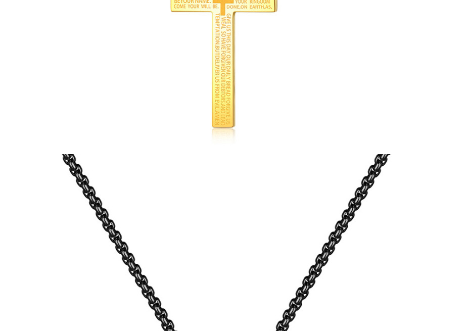 Fashion Gold Titanium Steel Cross Scripture Necklace,Necklaces