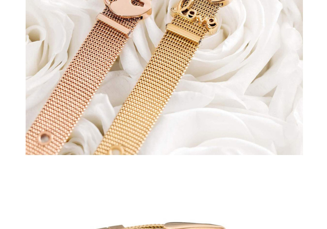 Fashion Lock Heart + One Diamond Silver Letter Love Bracelet With Real Gold Plated Stainless Steel Strap,Bracelets