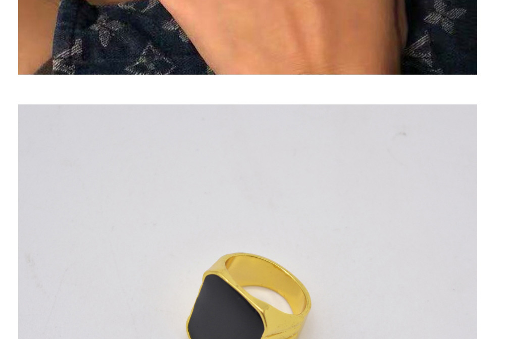 Fashion Gold Square Oil Drop Ring,Fashion Rings