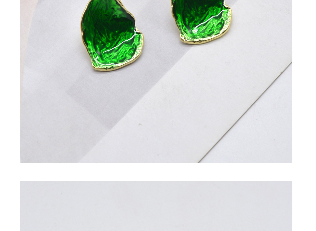 Fashion Green Metal Irregular Emerald Stud Earrings,Stud Earrings
