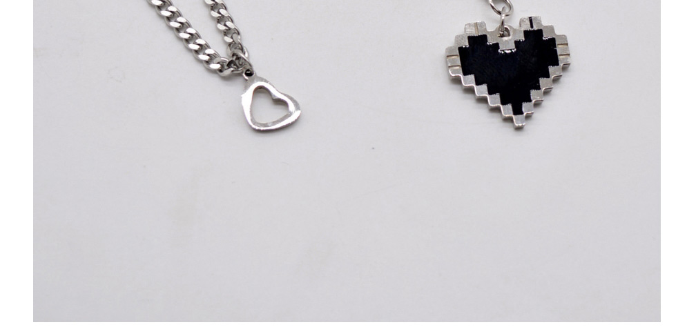 Fashion Silver Titanium Steel Oil Drop Love Double Necklace,Multi Strand Necklaces