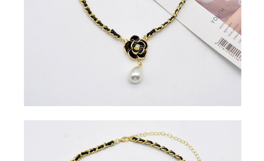 Fashion 2# Dripping Camellia Knitted Necklace,Pendants