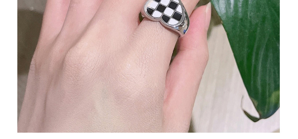 Fashion Arc Metal Curved Checkerboard Ring,Fashion Rings