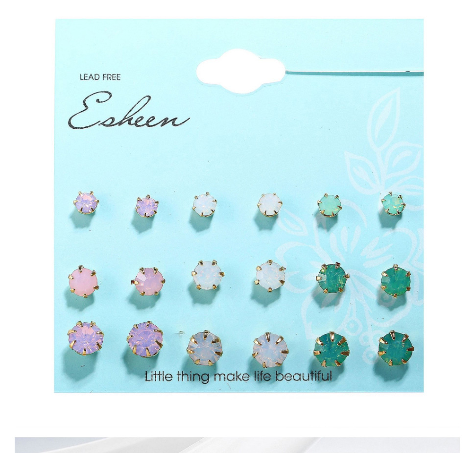 Fashion Color Resin Polygonal Geometric Stud Earring Set,Jewelry Sets