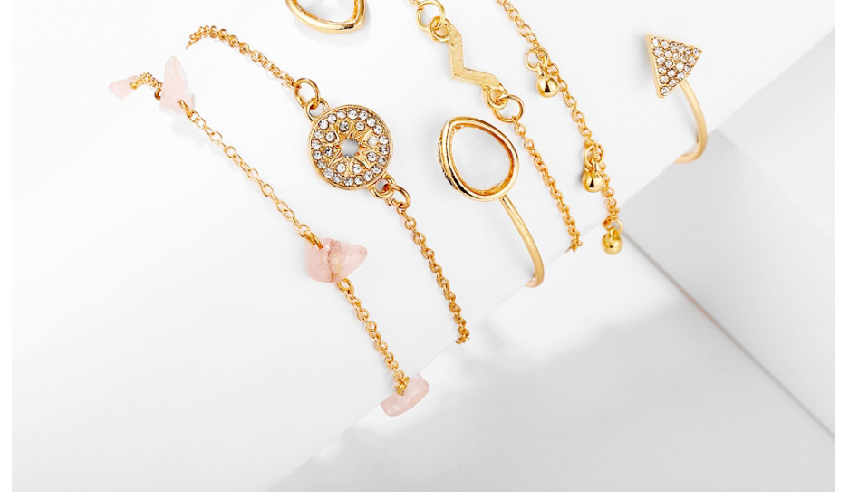 Fashion Gold Coloren-2 Alloy Diamond Star And Moon Love Bracelet Set,Jewelry Sets