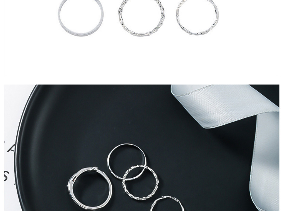 Fashion Silver Color Alloy Geometric Ring Ring Set,Jewelry Sets