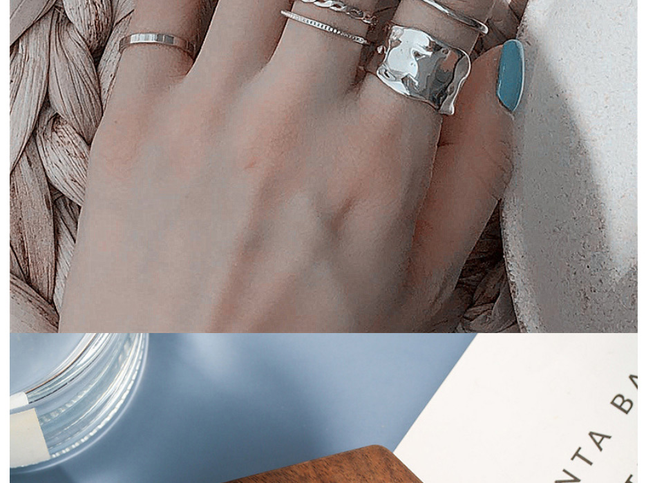 Fashion Silver Color Alloy Geometric Ring Ring Set,Jewelry Sets