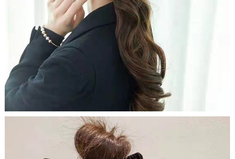 Fashion Black Velvet Bow Pleated Hair Tie,Hair Ring