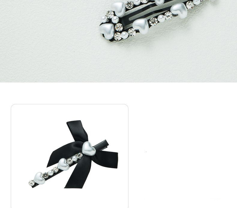 Fashion Bow Knot Geometric Diamond Love Pearl Bow Hairpin,Hairpins