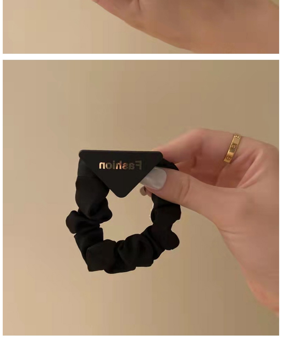 Fashion Coffee Color Letter Triangle Mark Folded Hair Tie,Hair Ring