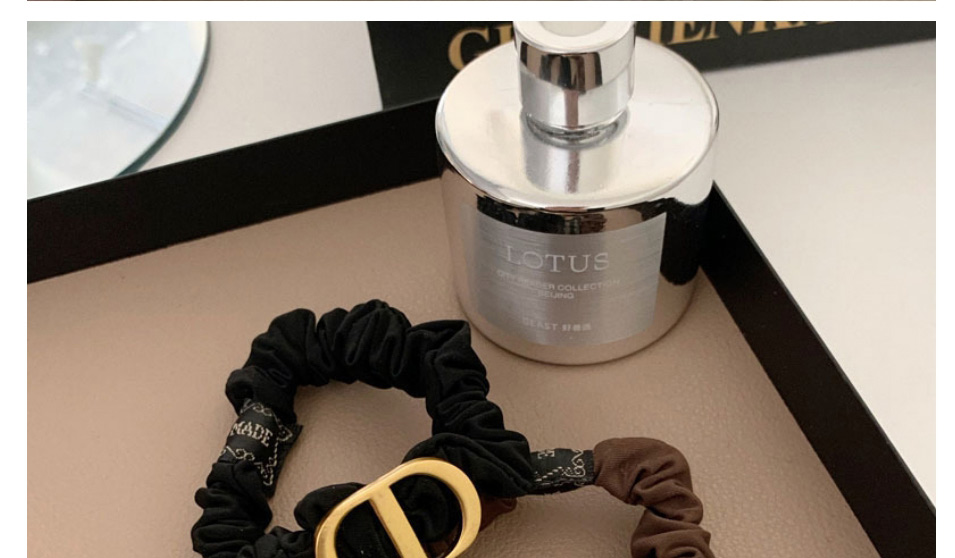 Fashion Black Alloy Letter Pleated Hair Tie,Hair Ring