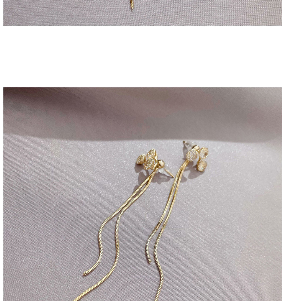 Fashion Gold Color Metal Geometric Tassel Earrings,Earrings