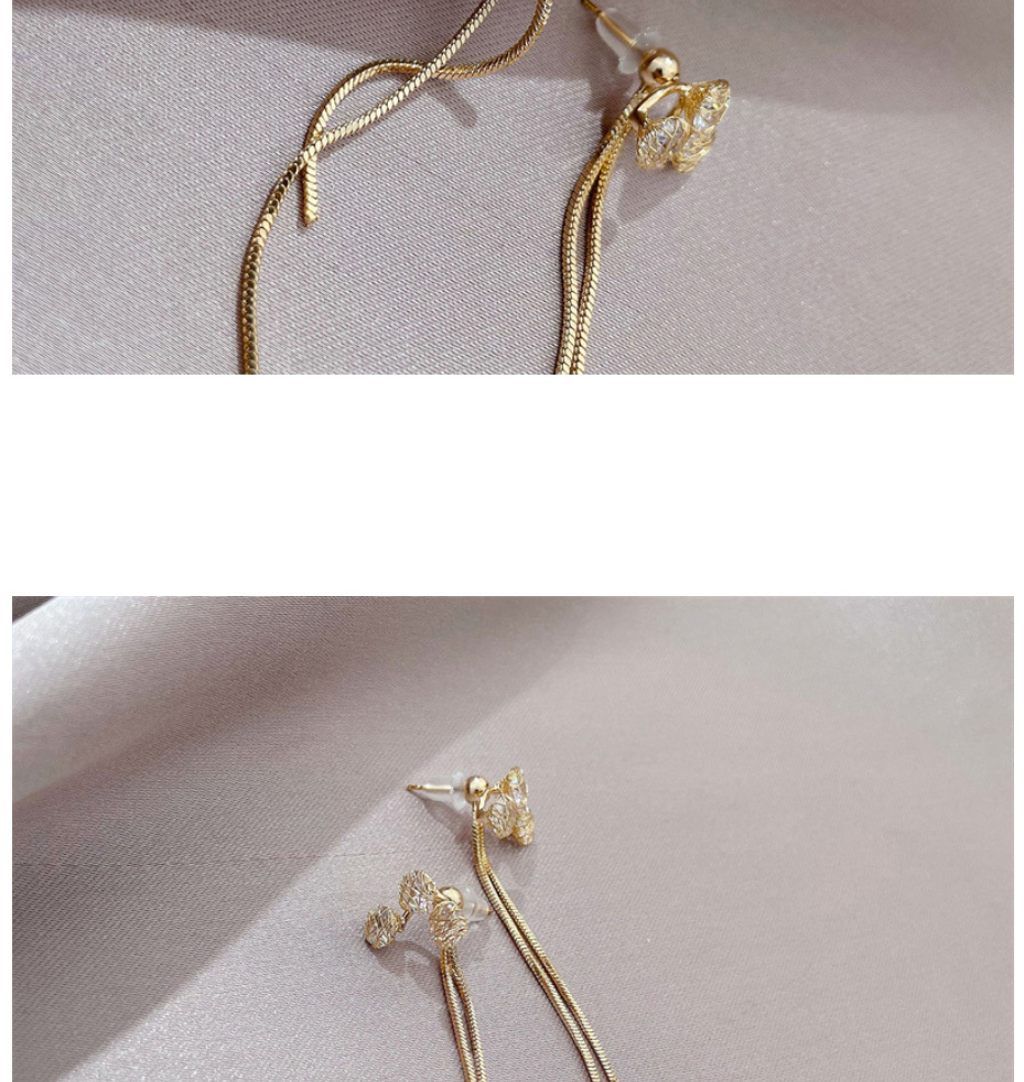 Fashion Gold Color Metal Geometric Tassel Earrings,Earrings