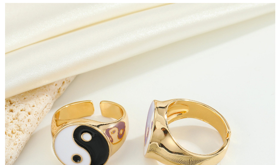 Fashion Purple Tai Chi Ring Alloy Dripping Oil Tai Chi Ring,Fashion Rings