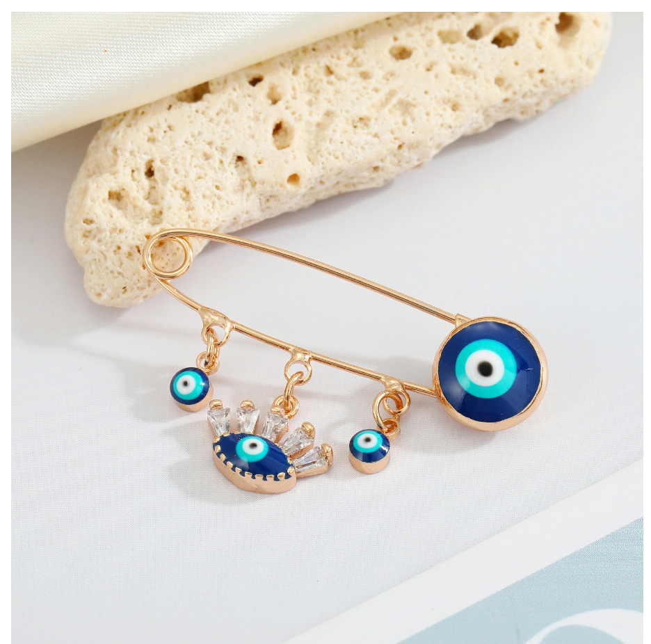 Fashion Gold Coloren Palm And Foot Brooch 5 Copper Dot Drill Dripping Oil Eyes Foot Pin Badge,Korean Brooches
