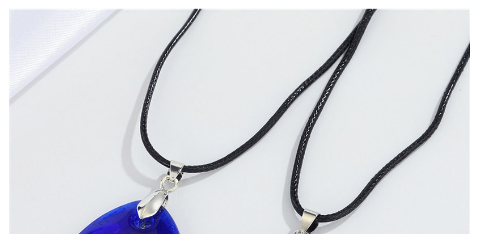 Fashion Water Drop Blue Eyes (leather Rope) Water Drop Round Glass Eye Necklace,Pendants