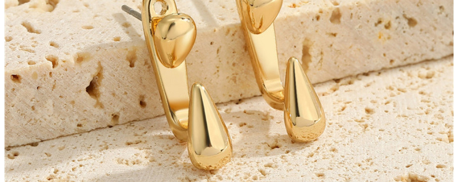 Fashion Gold Color Metal Drop Geometric Stud Earrings,Stud Earrings