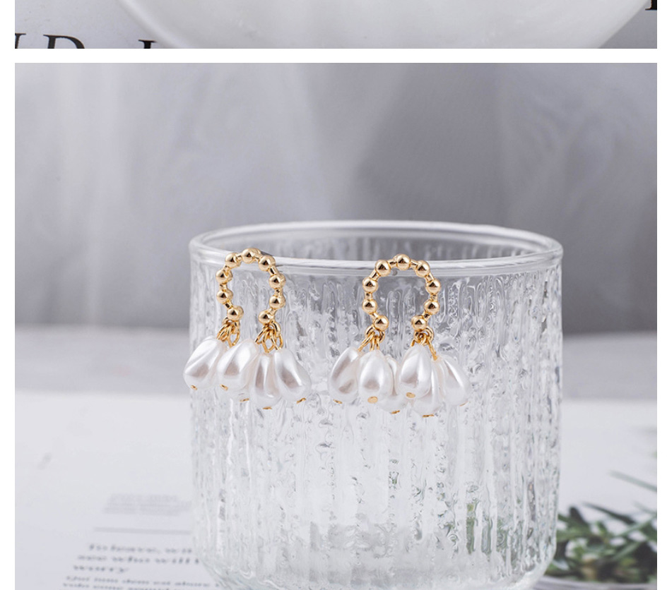 Fashion Gold Color Geometric Pearl Stud Earrings,Stud Earrings