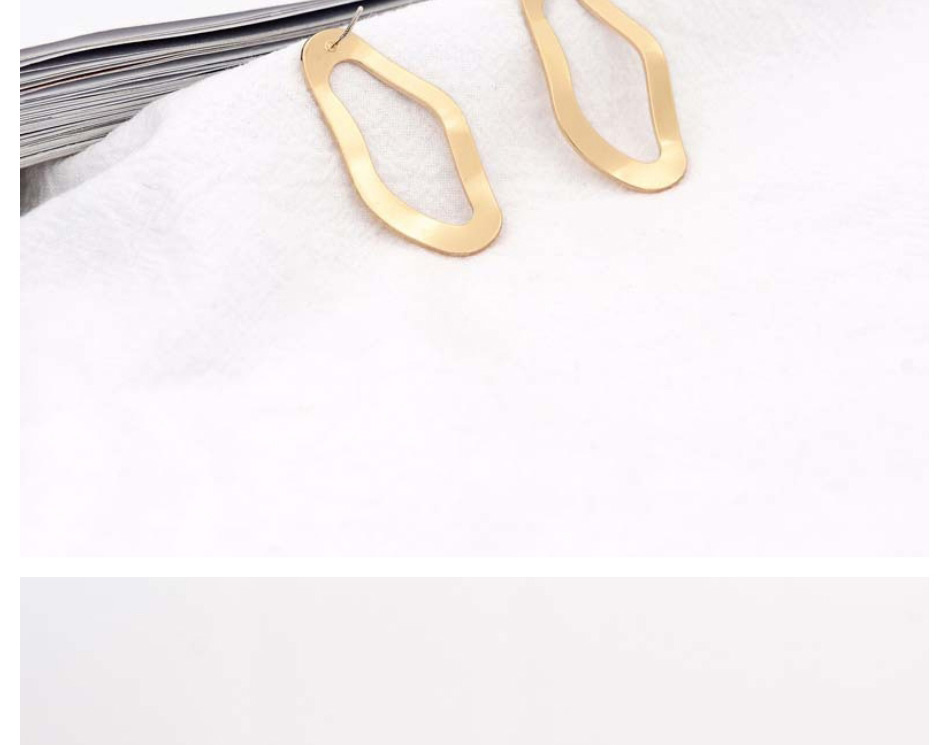 Fashion Gold Color Metal Geometric Frosted Cutout Ear Studs,Stud Earrings